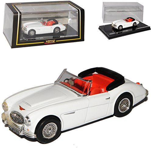 Vitesse Austin Healey 3000 Cabrio Weiss Offen 1/43 Modell Auto mit individiuellem Wunschkennzeichen