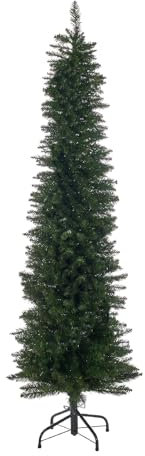 The Christmas Workshop 70010 6ft Slimline Green Christmas Tree | Artificial Indoor Christmas Decoration | Includes Metal Christmas Tree Stand | 560 Tips
