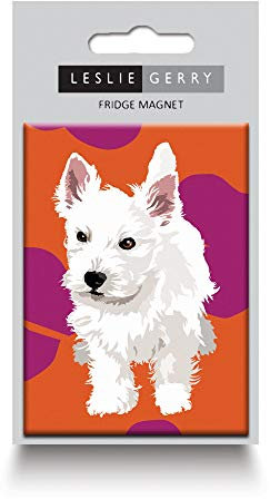 Westie Puppy Fridge Magnet by Leslie Gerry