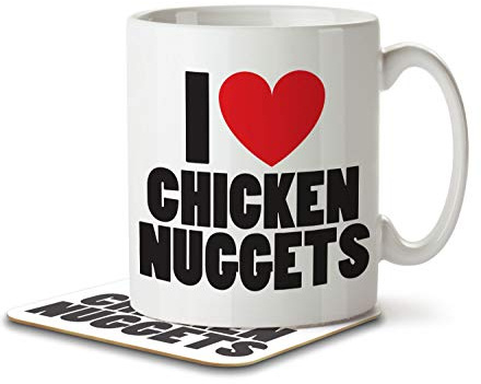 The Inky Penguin - I Love Chicken Nuggets - Mug and Coaster, Ceramic, 11fl. oz.