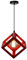 STOEX Suspension Luminaire Industrielle Contemporain, Lustre Abat-Jour Plafonnier en Métal Fer Cage E27 (Cube-Rouge)