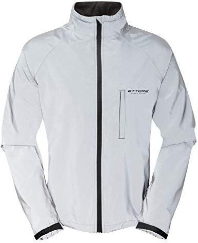 Ettore Herren Fahrradjacke wasserdicht atmungsaktiv High-Vis reflektierende Silber - Night Glow - M