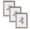 WOLTU Bilderrahmen 21x29,7cm DIN A4 3er Set Fotorahmen Holzrahmen mit Passepartout, zum vertikalen oder horizontalen Aufhängen/Aufstellen, Posterrahmen Collage Wanddeko, Silber