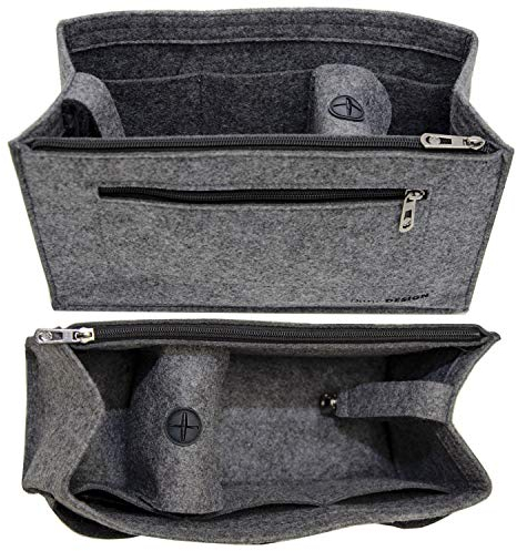 DuneDesign Handtaschen Organizer 36x12x22cm Filz Tasche Einsatz XL Innentasche Grau