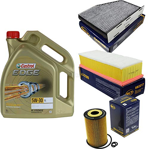 Filter Set Inspektionspaket 5 Liter Motoröl EDGE Titanium FST 5W-30 LL SCT Germany Innenraumfilter Luftfilter Ölfilter