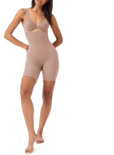 SPANX SPANXsculpt Power Series High-Waisted Mid-Thigh Short, Cafe Au Lait, L