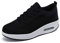 Zapatillas cuña Mujer Deportivas cuña Mujer Zapatos Deporte Gimnasio Zapatillas de Running Ligero Sneakers Cómodos Fitness Zapatos de Trabajo Negro D 37EU