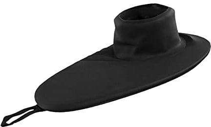 Perfeclan Kajak Spritzdecke Spritzschutz, Universelles Kajak Kanu Sprayskirt Spritzdeck, SBR-Neopren Rock Abdeckung Kajak Zubehör wasserdichte Kajak-Spritzrock für Deck Kanu Boot Wassersport, Schwarz