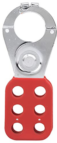 Sonew Jaw Lockout Tagout Haspe, Sicherheitsstahl-Vorhängeschloss-Haspe für Mehrfachverwaltung, Isolierte Schloss-Haspe mit 6-Loch-Interlock, 1 Zoll Innendurchmesser der Backen, Rot