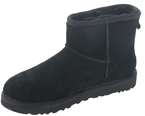 UGG Classic Mini Side Logo II, Stivale classico Donna, Nero, 37 EU