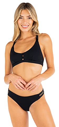 Hurley Damen Surf Top Bikini, Schwarz, Large