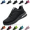 Nasogetch Chaussures de Sécurité Hommes Femme Basket de Securite Légère Confortable Respirante Embout Acier Protection Chaussures de Travail Noir EU 45