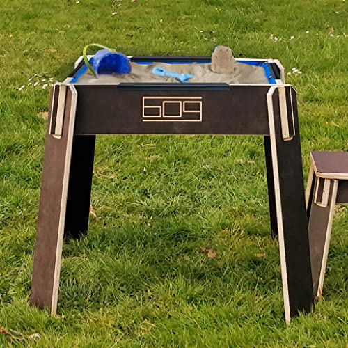 TAVOLINO da Esterno 4-IN-1 con Sabbiera, dotato di coperchio per Disegno e 2 Sgabelli
