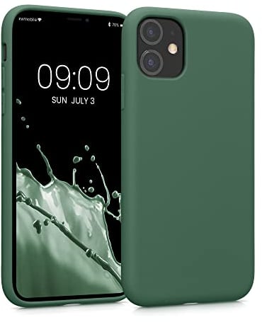 kwmobile Case Compatible with Apple iPhone 11 Case - Slim Protective TPU Silicone Phone Cover - Dark Green
