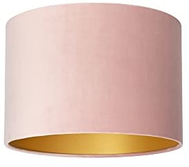 Uniqq Pantalla terciopelo rosa Ø 35 cm - 20 cm de alto