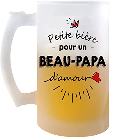 Chope de bière Petite Pinte d'un Beau-Papa d'amour | Idée Tasse Cadeau Famille Papa Fête des Pères Pinte cervoise