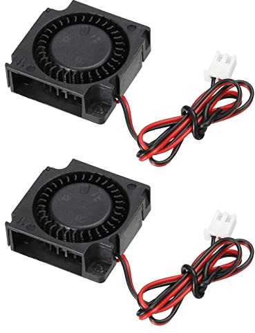 sourcing map DC Brushless Cooling Blower Fan Cooler 3010 30x30x10mm Turbine Turbo Dual Ball Bearing Centrifugal Flow Blower DC12V 2 Pin for 3D Printer 2pcs