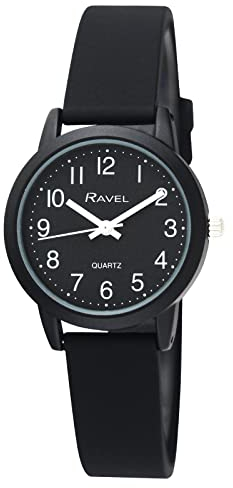 Ravel - Silikon-Damen-Armbanduhr Sommer in Schwarz (30mm Uhrengehäuse) - Analog Quarz - R1813.3 - Schwarz
