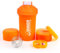 VECH 16oz (500ml) Protein Shaker Bottle with Mixing Ball, Leakproof Gym Shaker Cup for Protein Shakes & Supplements - Includes Detachable Powder Storage & Pill Tray - BPA-Free, Dishwasher Safe（Orange）