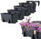 KADAX Fioriere - 40cm-Set di 4- da Balcone in Plastica per Ringhiere, Vasi Completi di Sottovasi e Portavasi, Ideali per Piante da Esterno (Antracite)
