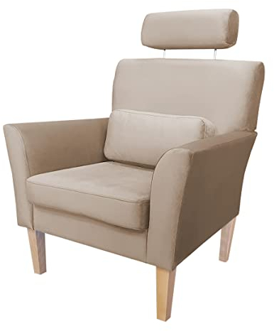 MartHome Modern Sessel Relaxsessel für Wohnzimmer Maximo Stuhl - Einzelsofa Loungesessel Wohnzimmersessel, Stoff Sessel - Relax Sessel TV Ohrensessel (Cappuccino MG09)