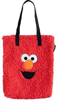 Grupo Erik Tote Bag Einkaufstasche Elmo Sesamstrasse - Leichte Tragetasche Stofftasche Offizieller Sesamstrasse Fanartikel