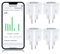 EIGHTREE Prise Connectée WiFi 5GHz, Prise Alexa Programmable, Compatible avec Alexa/Google Home/Smart Life APP, Suivi de Consommation, Contrôler le ventilateur/climatiseur, 16A 3680W, Type F, 4PCS