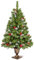 4ft Christmas Tree, Artificial Xmas Trees with 300 Branch Tips, Pine Cone and Red Berries, Festival Decoration for Indoor and Outdoor