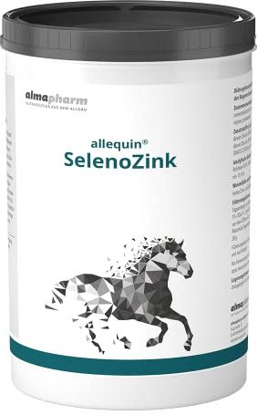 almapharm allequin SelenoZink | 1kg | Ergänzungsfuttermittel für Pferde | Kann dabei helfen einen Mangel an Selen und Zink auszugleichen | Zur Unterstützung von Haut und Hufen