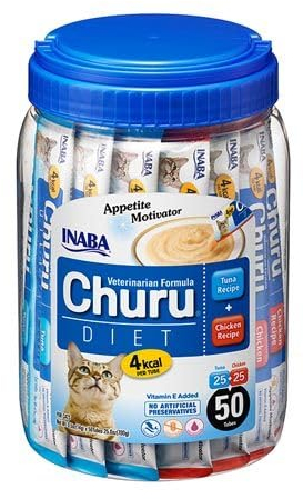 CHURU Diet de Pollo y atún Bote con 50 Sobres de 14gr
