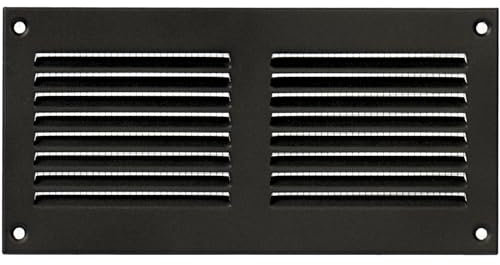 20 x 10 cm, Anthrazit, Lüftungsgitter, Stahl, für Decke und Seitenwand, HVAC, mit Insektenschutzgitter (200 x 100 mm, Anthrazit)