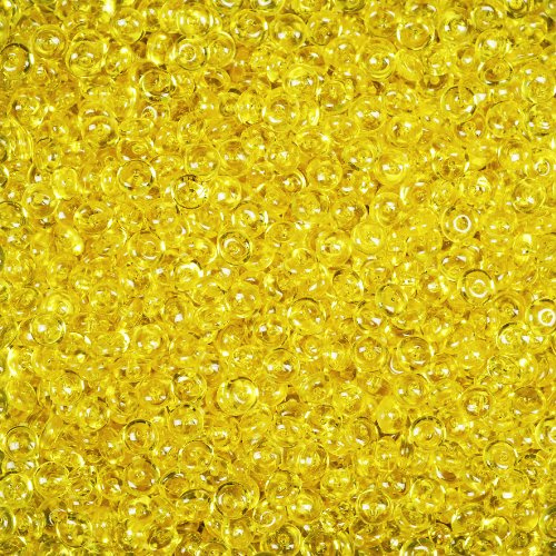Eurosand Tischdekoration Raindrops, Perlen aus Acryl, 330ml, 6-8mm, GELB. Hochzeitsdekoration Eventdekoration Tischstreu
