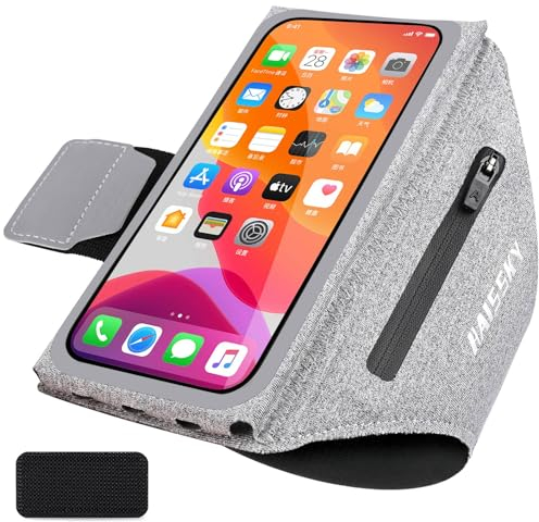 Brazalete Movil Running Soporte de Teléfono para Correr de 6.8 Pulgadas con Bolsa para Auriculares, Razobws Porta Armband Phone Arm Strap Band Case para iPhone 16 15 14 13 12 Pro MAX Plus Galaxy S24