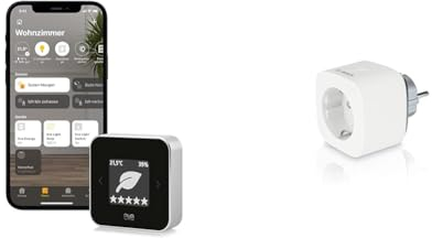 Eve Room – Raumklima- & Luftqualitäts-Monitor für saubere und gesunde Luft & Bosch Smart Home Zwischenstecker kompakt