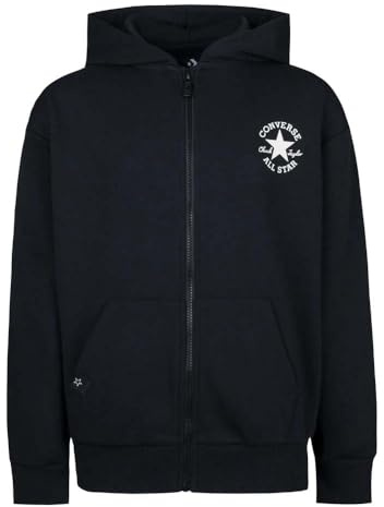 Converse Jungen Sweatshirt mit Kapuze und Reißverschluss, Sustainable Core Schwarz, Schwarz, 13-15 Jahre