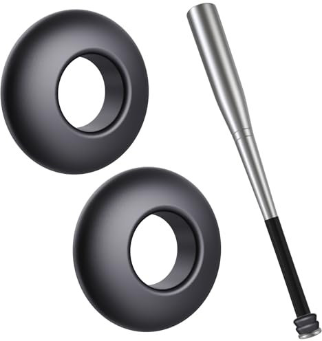 Professioneller Baseballschläger-Griff, Stacker, Choke-Up-Ringe, Schläger-Ring, Knauf, Baseball, Softball, Teeball, Tball, Choke Up, Baseballschläger-Zubehör, Schwarz, 2 Stück
