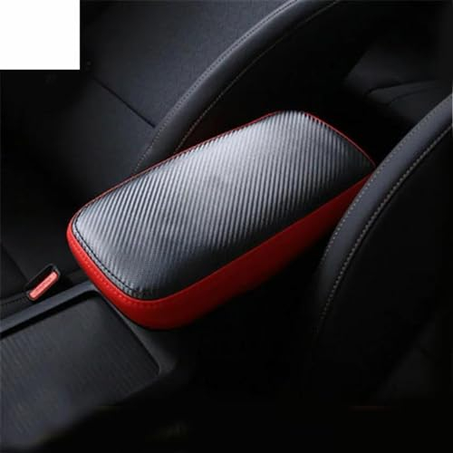 MObyat 1PC Auto Aufkleber Echtes Leder Carbon Faser Korn Armlehne Box Schutz Abdeckung Für Cerato K3 2019-2023
