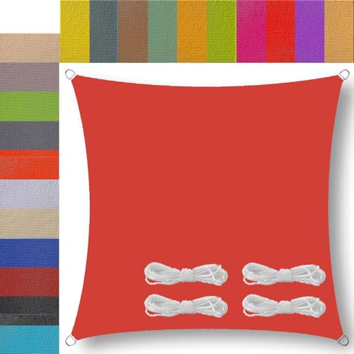 Voile ombrage Rectangle Imperméable pour Patio avec Corde Libre Voile d'ombrage Serre pour Balcon Patio terrasse Jardin extérieur 1.8x6m Rouge