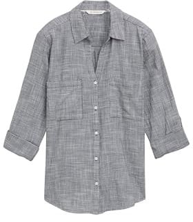 TOM TAILOR Damen 1035247 Bluse mit Brusttaschen aus Baumwolle, 37495-midnight Navy Blue, 40