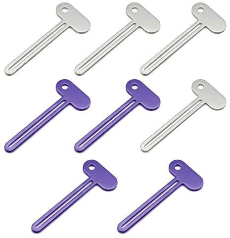 LQIOACU 8 Stück Tubenquetscher Edelstahl, Zahnpastaspender, Tubenausdrücker, Zahnpasta Quetscher, Toothpaste Squeezer, Tube Squeezer, für Kosmetik, Pigmente, Handcreme