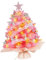 perfk Mini-Weihnachtsbaum, Rosa, 60cm x 35cm, Kunstlicher Weihnachtsbaum mit Lichtern, Weihnachtsdekoration