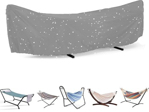 Housse de protection imperméable pour hamac de camping en plein air - Housse de protection pour hamac de jardin - Gris - Dimensions : 210D - 285 x 80 x 17 cm