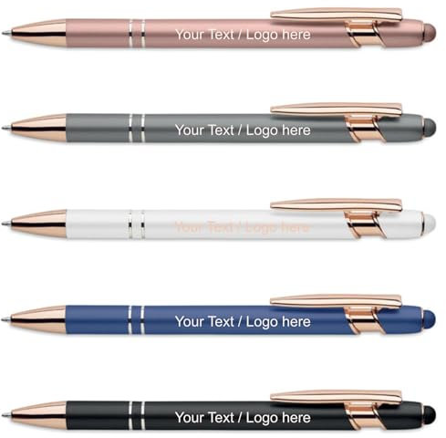 Schmalz® 10 Stück Aluminium Touchpen Kugelschreiber mit Gravur Scrib - personalisiert mit großer Auswahl an Farben - Kugelschreiber als personalisierte Geschenke mit Wunschtext & Logo (10)