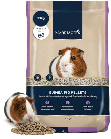 Marriage’s - Adult Guinea Pig Food, Guinea Pig Nuggets (10kg) | Healthy Weight and Immune System, with Sunflower Seed, High Fibre, 100% Nutri-Pressed, Suitable for All Adult Guinea Pigs