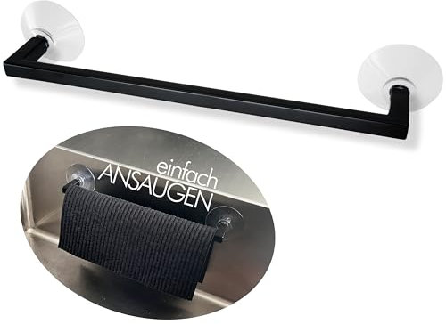 snagger HappyLappy Spültuchhalter inkl. Premium Schwammtuch | Lappenhalter für Spülbecken ohne Bohren & Kleben | Spüllappenhalter mit Saugnapf | Küchen Organizer Schwarz matt