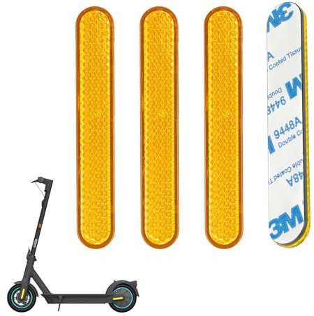 HAFRILY E Scooter Seitenabdeckung Reflektor für E Scooter Vorder- und hinterer Radkappenreflektorblock Kompatibel Segway Ninebot Max G30/G30D/G30E/G30LP Serie（4PCS Gelb）