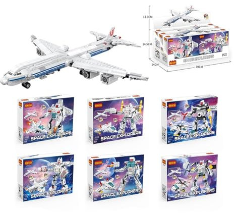 COGO 13-in-1 Transformer Spielzeug für Kinder – Flugzeug Helikopter Jet & Roboter Bauset, Konstruktionsspielzeug ab 6 Jahren, Roboter-Flugzeug Spielzeug, Geschenk für Jungen & Mädchen