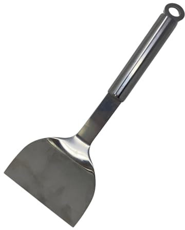 Spatule Inox avec Manche Ergonomique pour Plancha et Barbecue - Ustensile de Cuisine Résistant