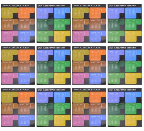 NUOBESTY 6 Sets Kalender Tabs Aufkleber 2026 – Monatsindex Reiter für Journal, Planer & Notizbücher – Selbstklebende Etiketten für DIY Kalender, Terminplanung und Scrapbooking