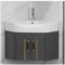 DMBBSAPBSH Mobile Angolare Lavandino Bagno, Mobile bagno con lavabo combinato, mobiletto bagno con 2 ante e lavabo in ceramica con rubinetto e scarico(43 * 43cm/16.9 * 16.9in)